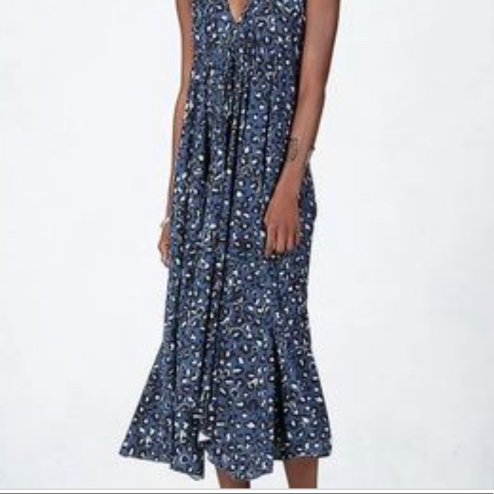 True Religion Blue Leopard Gypsy Dress Size Small